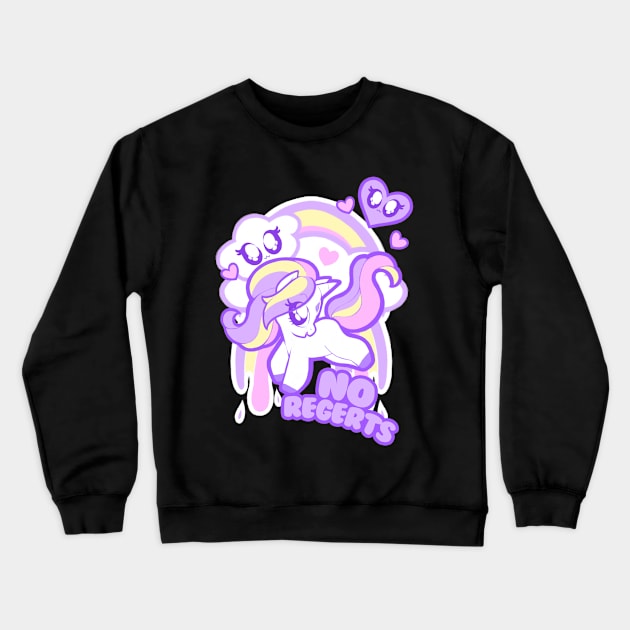 No Regerts Unicorn Crewneck Sweatshirt by pbarbalios